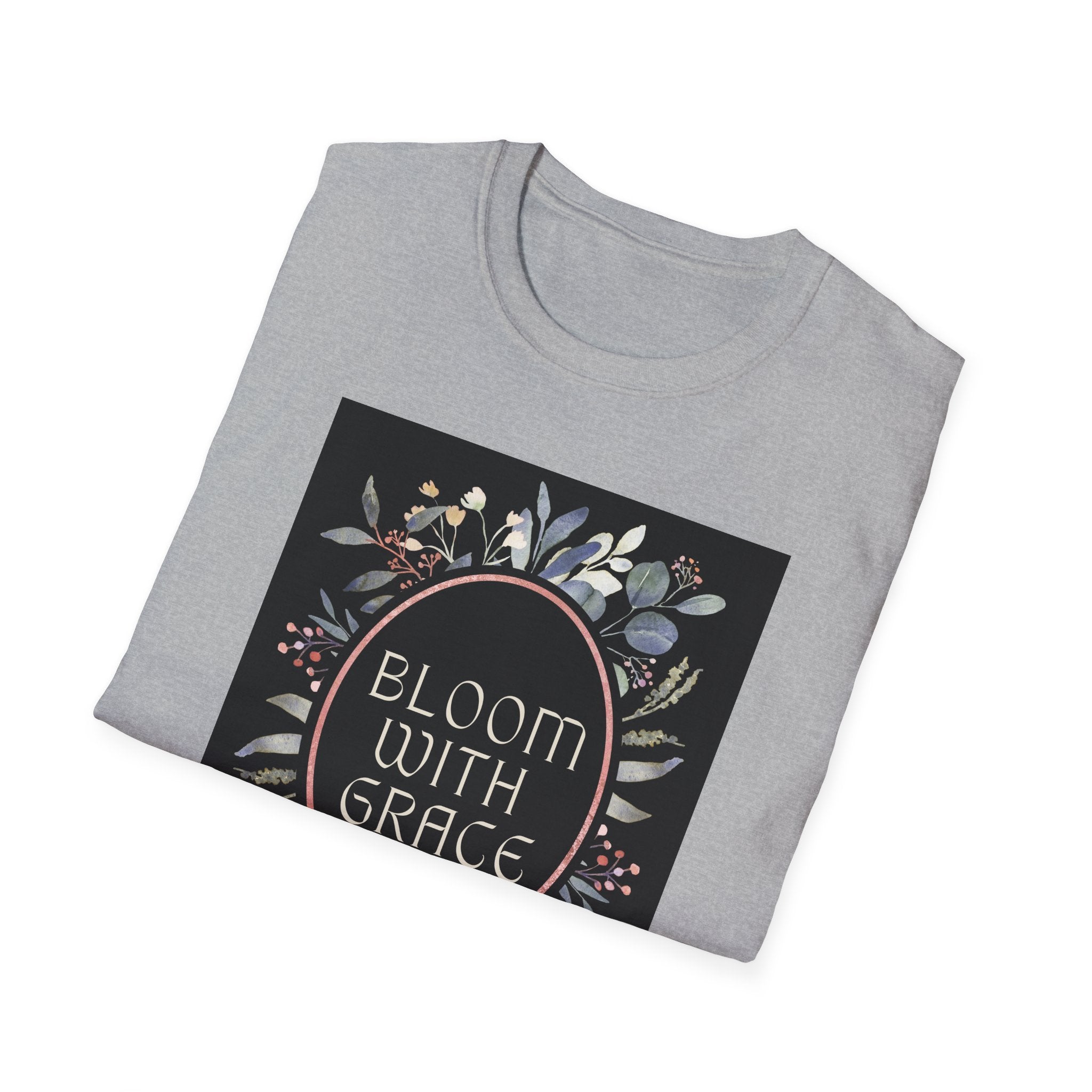 Women's Relaxed Tee - Bloom with Grace Back flowers