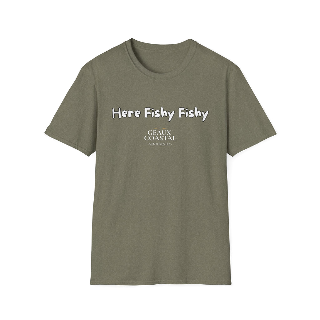 Men and Women ( Soft ) t Shirt - Here Fishy Fishy with Funny BACK - Regular Fit
