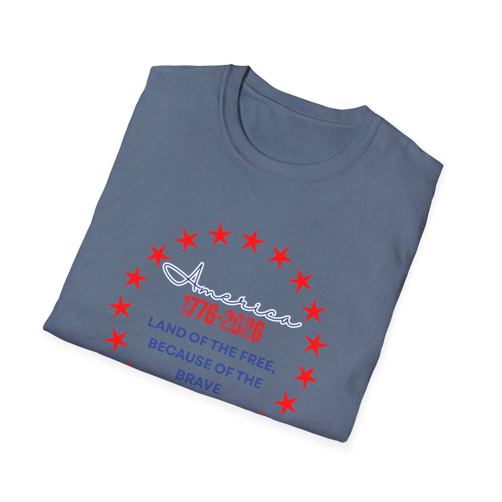 Relaxed Soft Tee- Men and Women - Home of the Free because of the brave