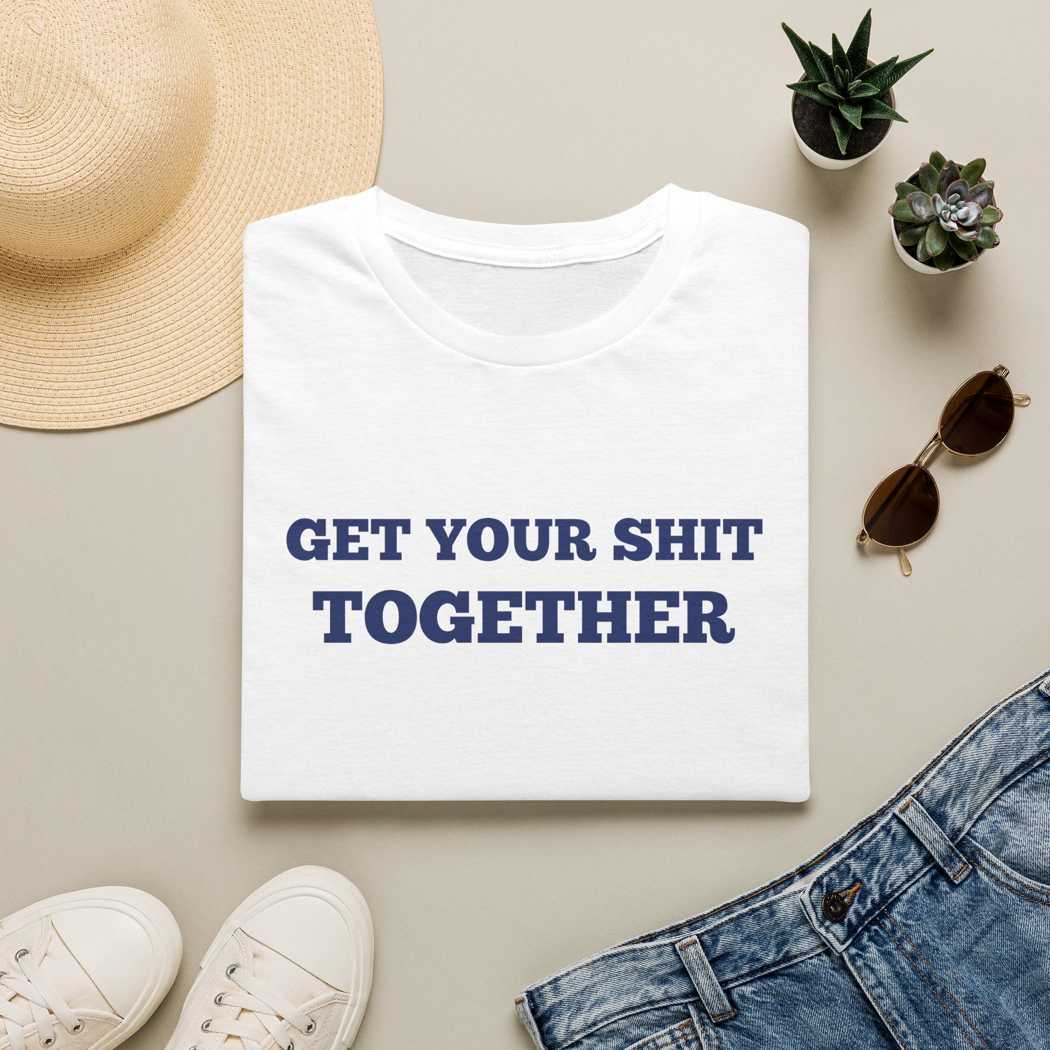 Men and Women  Softstyle T-Shirt Regular Soft Tee - Get your shit together