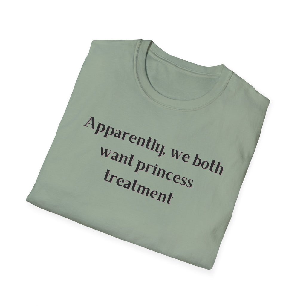 Men and Women Soft Relaxed T Shirt - Apparently We both Want Princess Treatment
