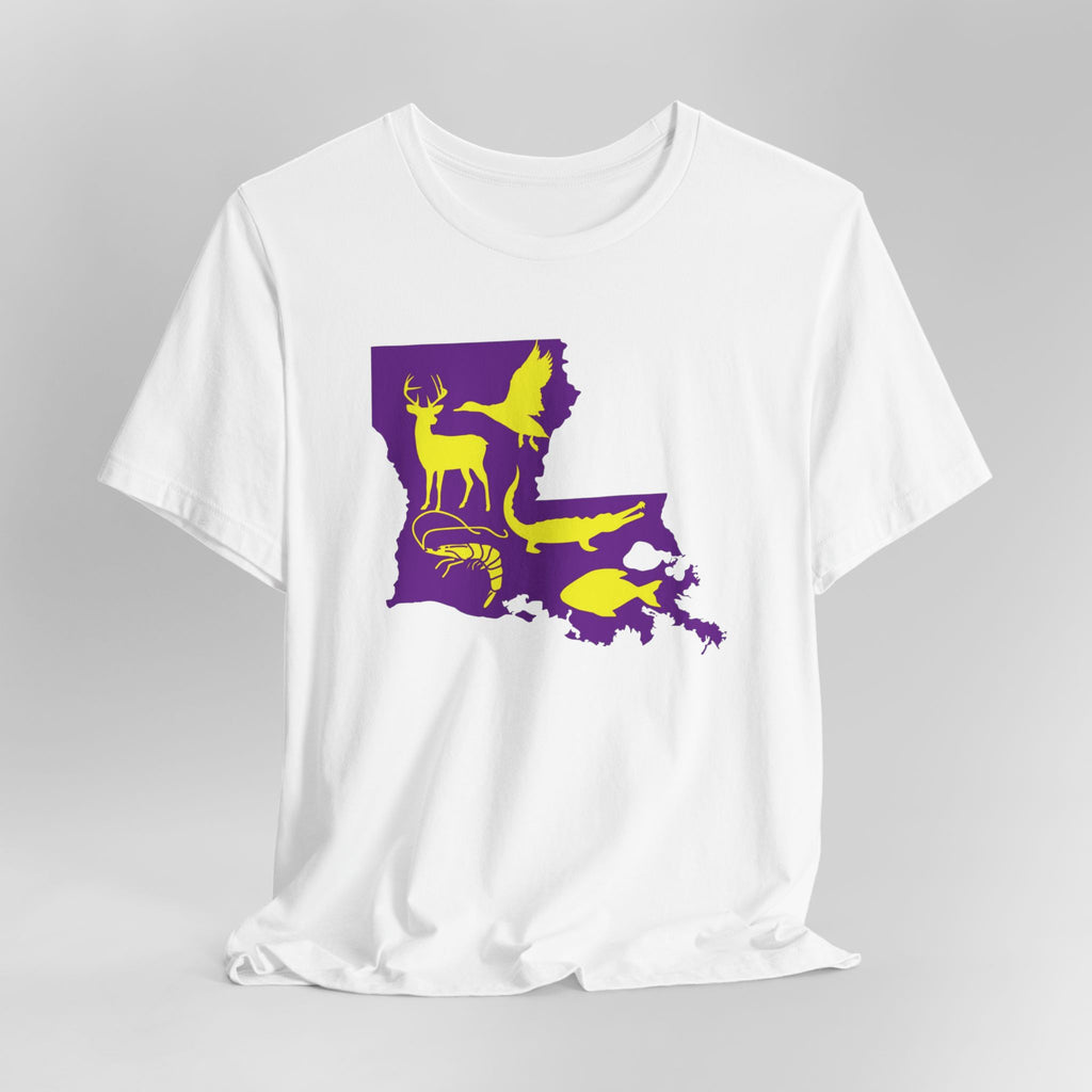 Mens Ultra Soft Jersey Short Sleeve Tee - Hunting Louisiana