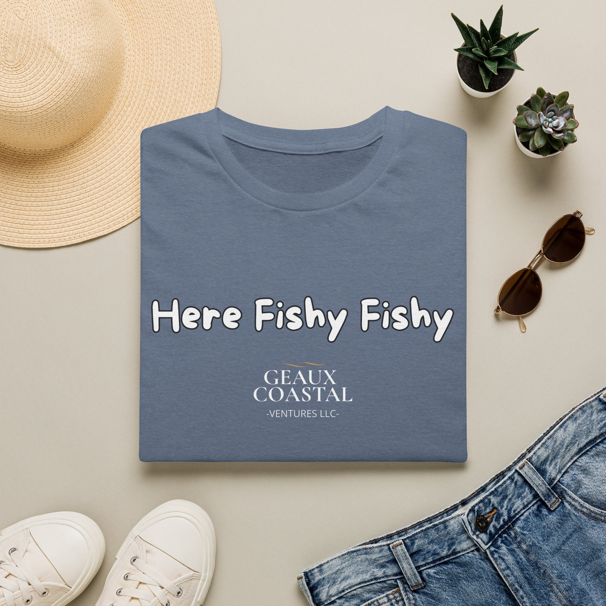 Men and Women ( Soft ) t Shirt - Here Fishy Fishy with Funny BACK - Regular Fit