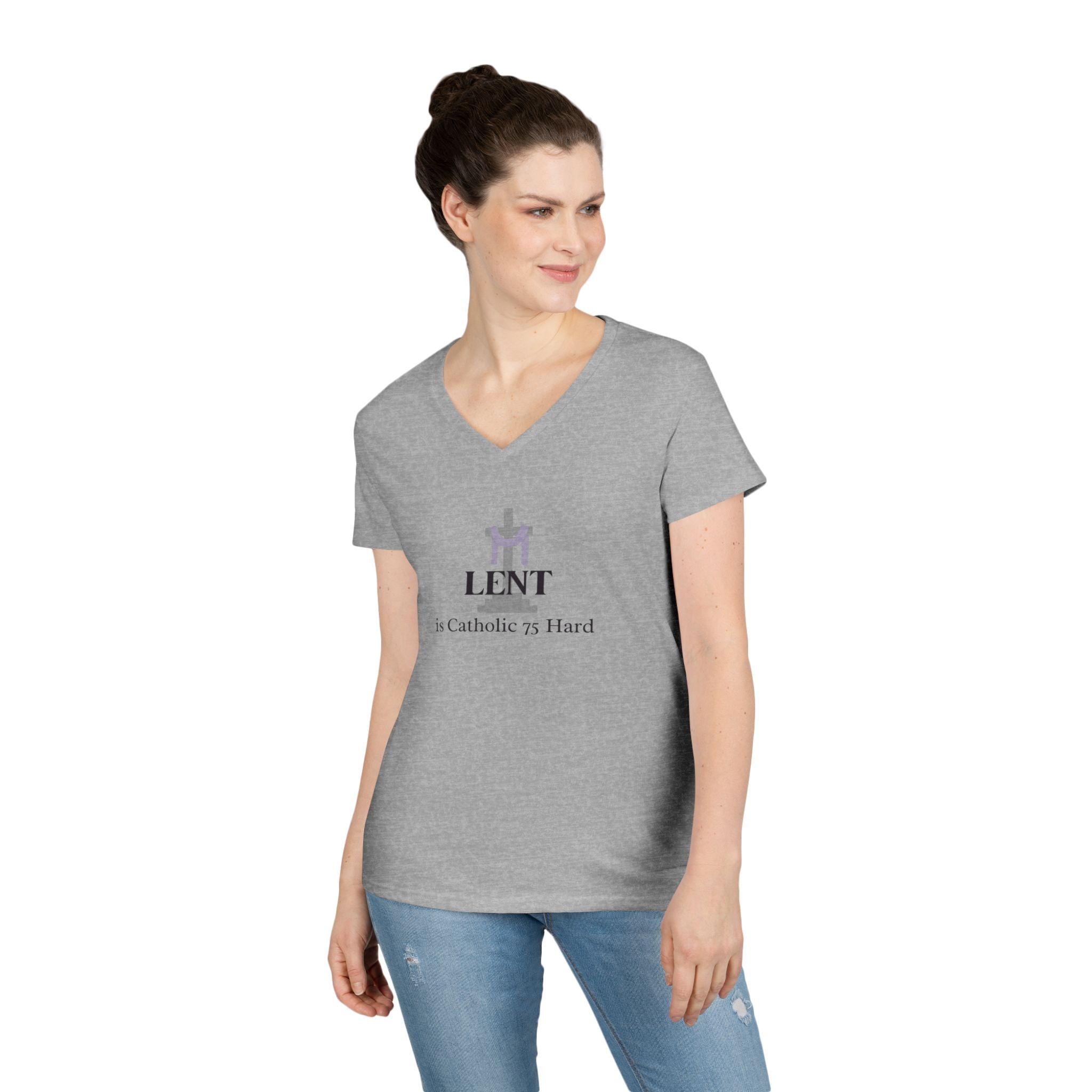 Ladies' V-Neck T-Shirt - Fitted - Lent is 75 Hard