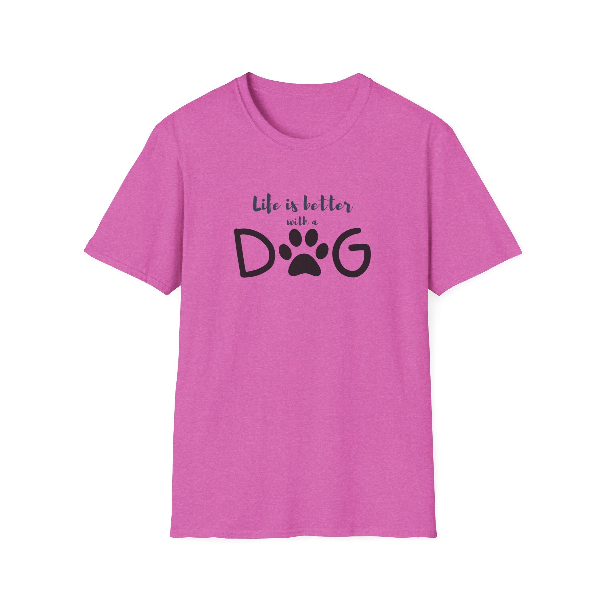 Ladies soft relaxed Tee- Life is better with a dog
