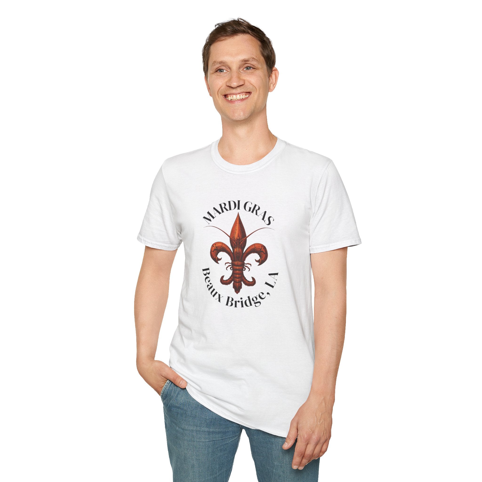 relaxed mens tee - beaux bridge mardi gras