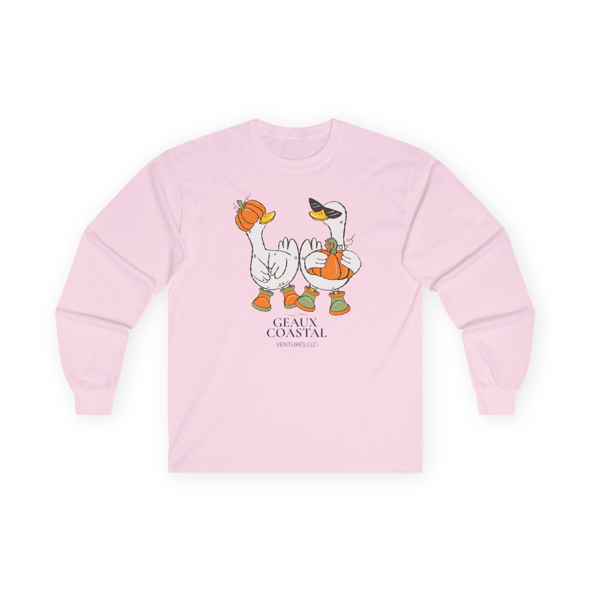 Woman Ultra Cotton Long Sleeve Tee - Cute Ducks - Fall