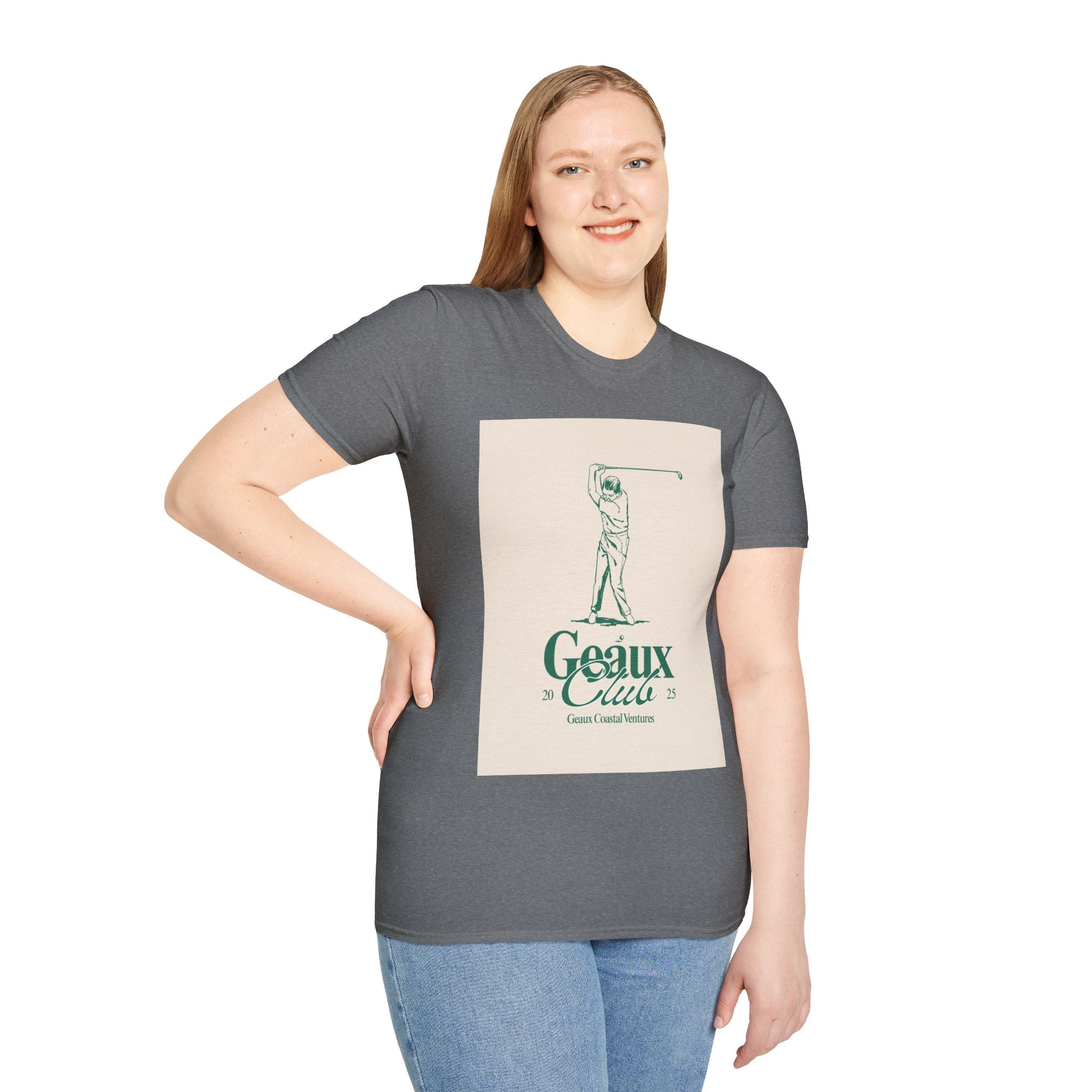 Soft Tee - Men & Women "Geaux" "Golf" Beige