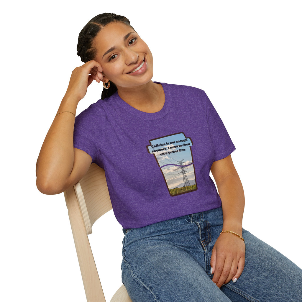 Relaxed Soft T Shirt - Men and Women - Chew on a power line