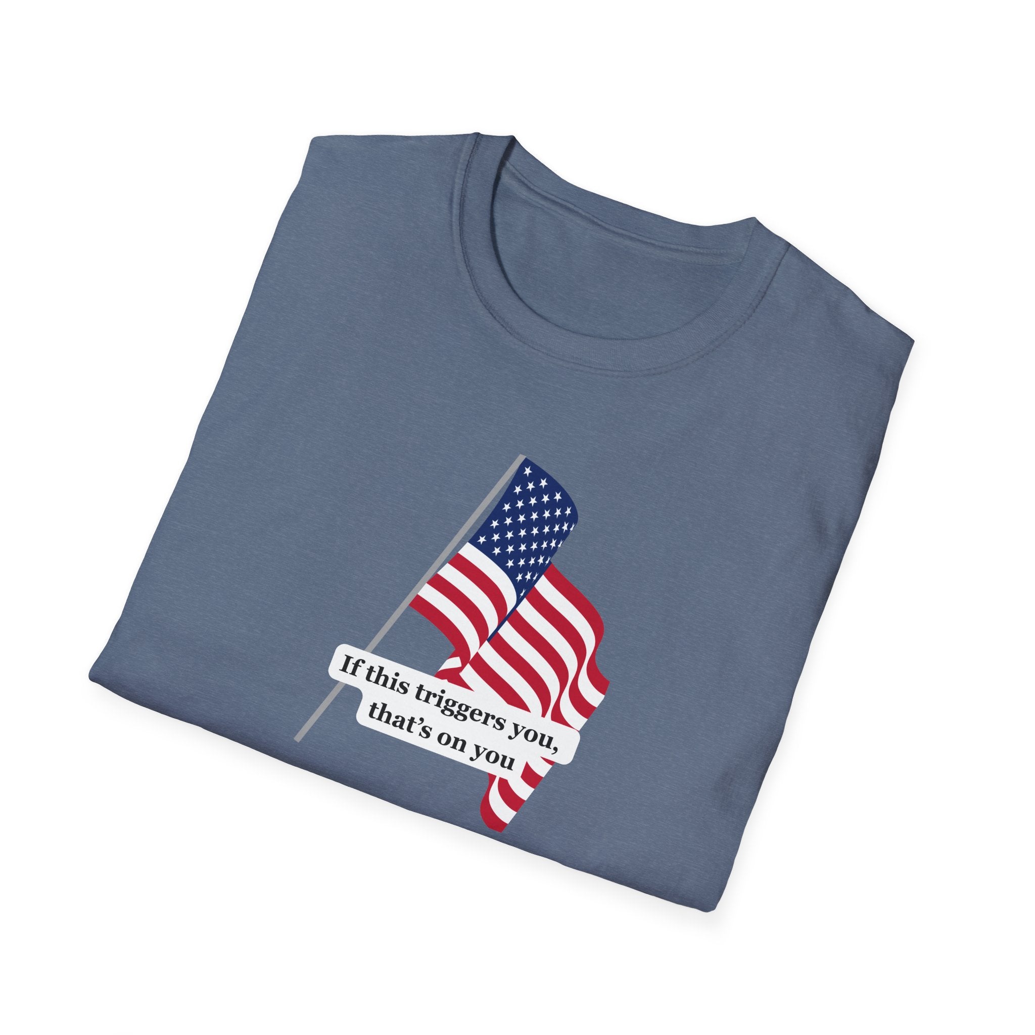 Relaxed Mens Soft Tee - Trigger by the flag
