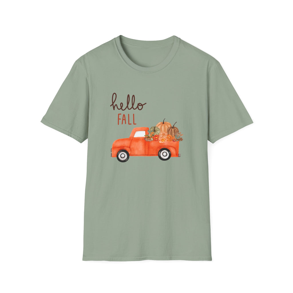 Woman Soft Relaxed Tee -  Hello Fall - Cute - Truck