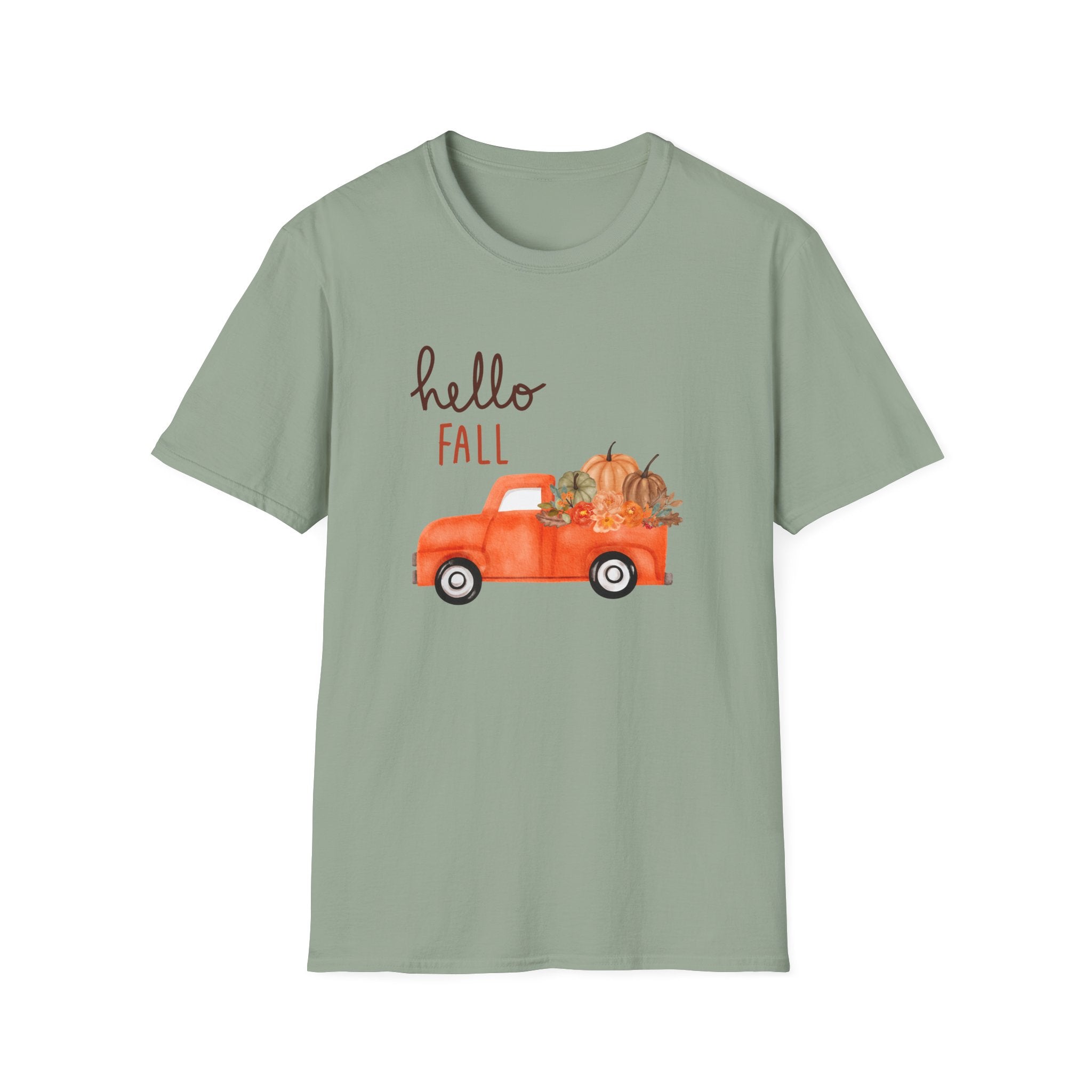 Woman Soft Relaxed Tee -  Hello Fall - Cute - Truck