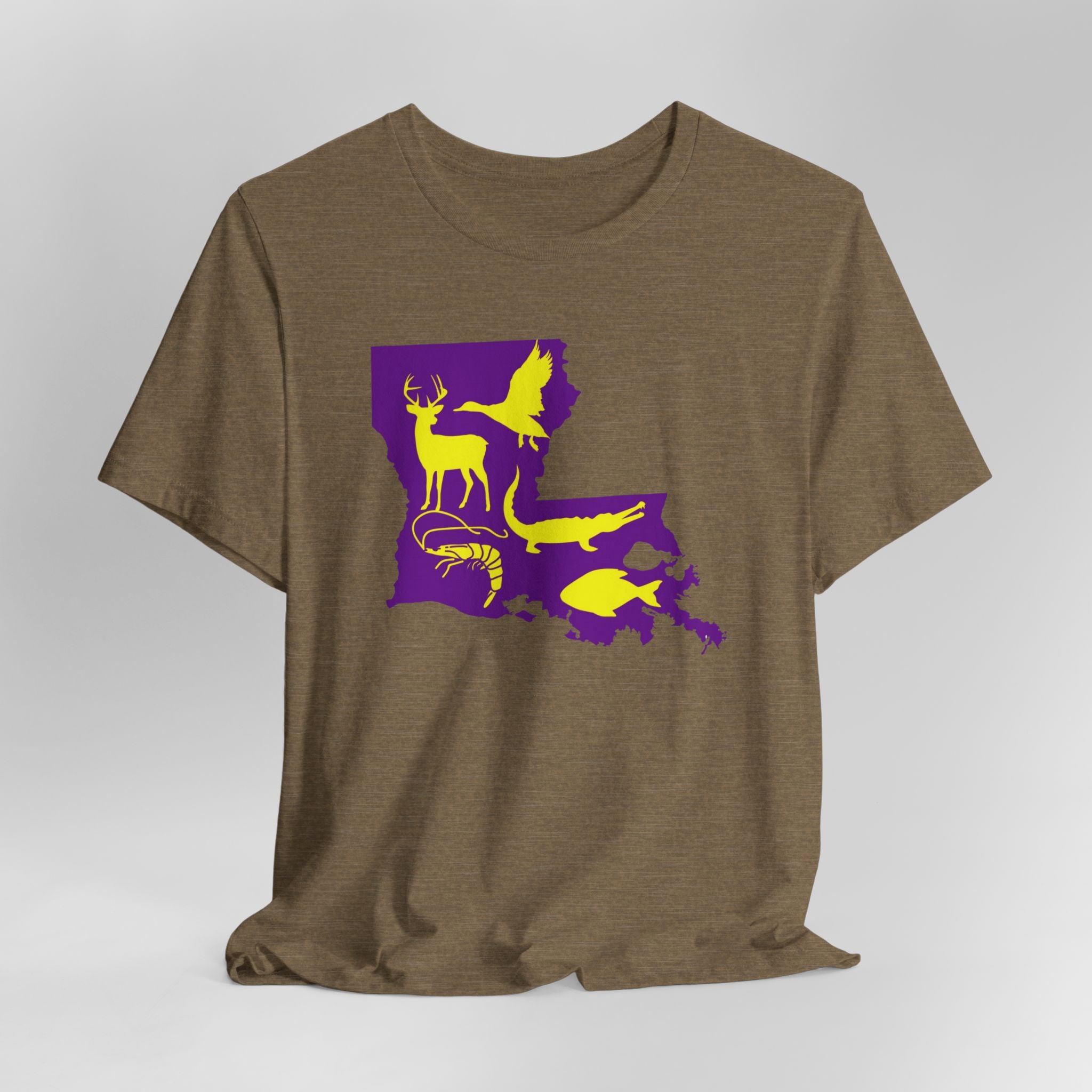 Mens Ultra Soft Jersey Short Sleeve Tee - Hunting Louisiana