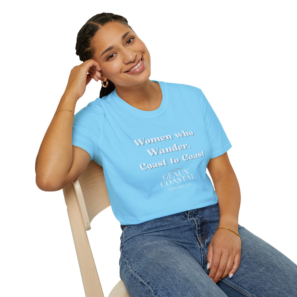 Women Soft Relaxed Tee - Women who wander coast to coast