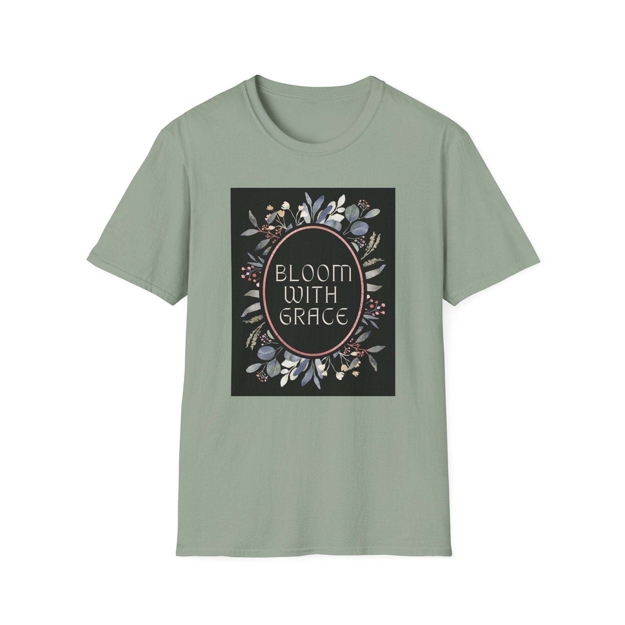 Women's Relaxed Tee - Bloom with Grace Back flowers