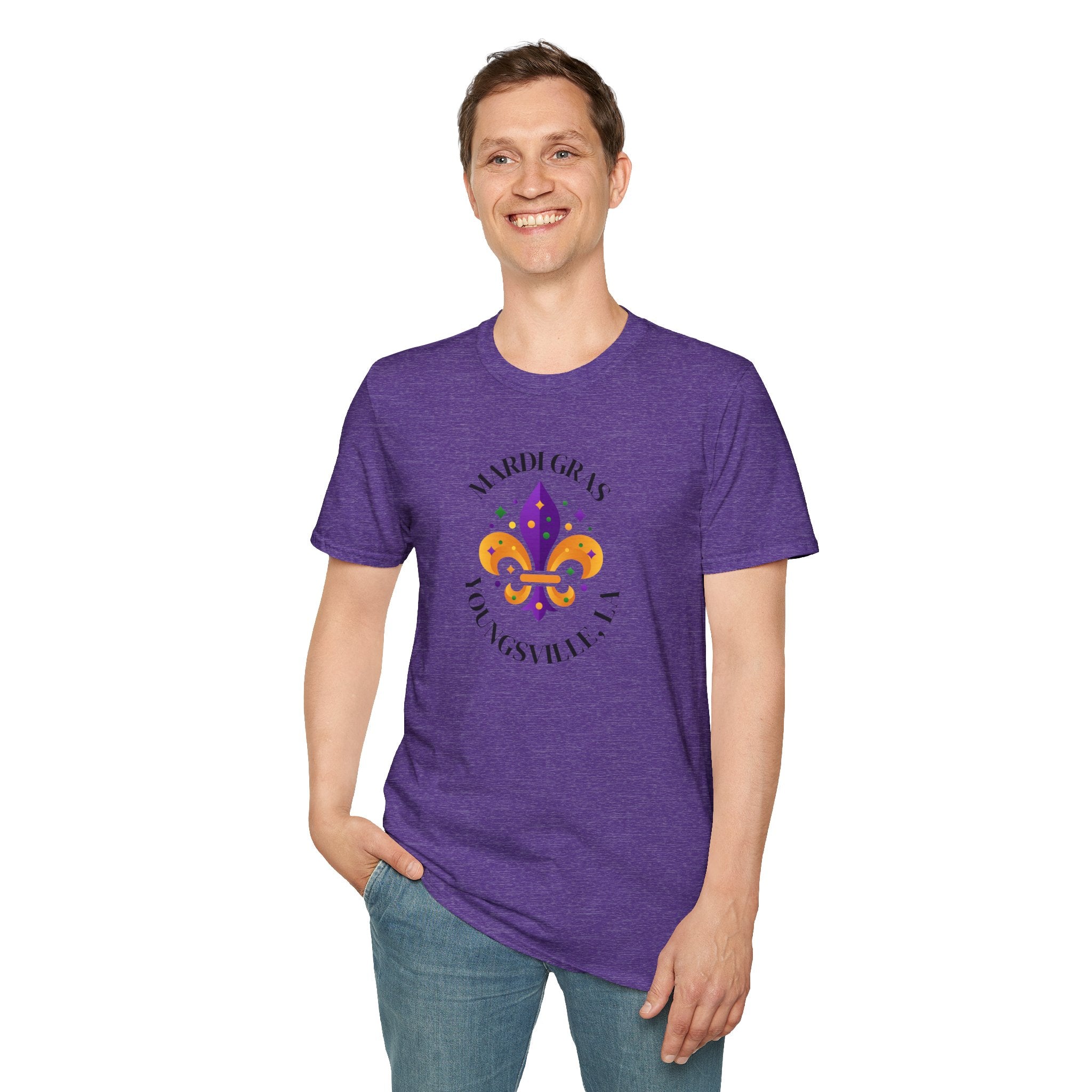 Relaxed Soft Tee for Men and Women Mardi Grad Youngsville La