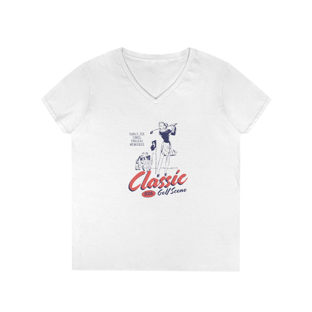 Ladies' V-Neck T-Shirt- Fitted - Golf Shirt