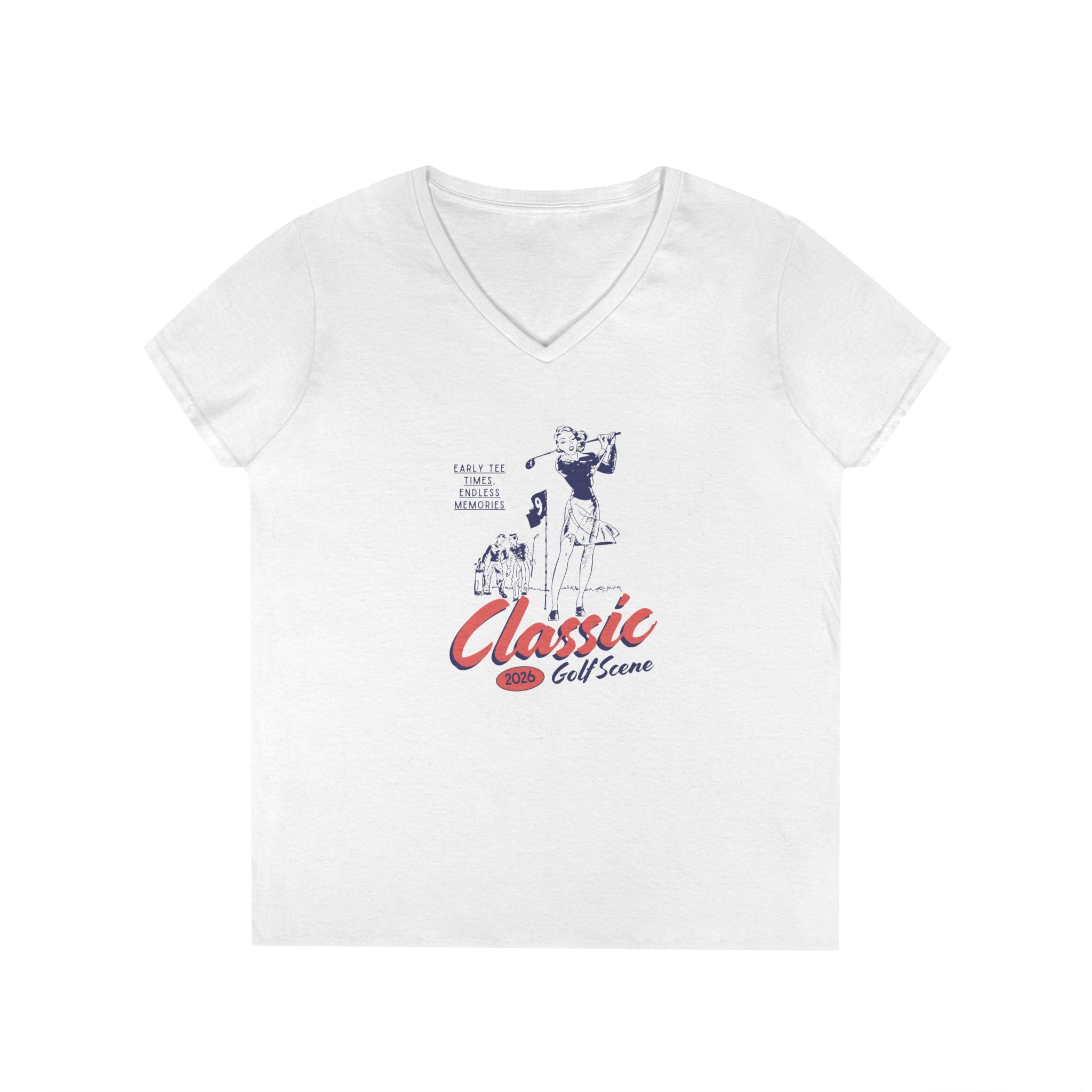 Ladies' V-Neck T-Shirt- Fitted - Golf Shirt
