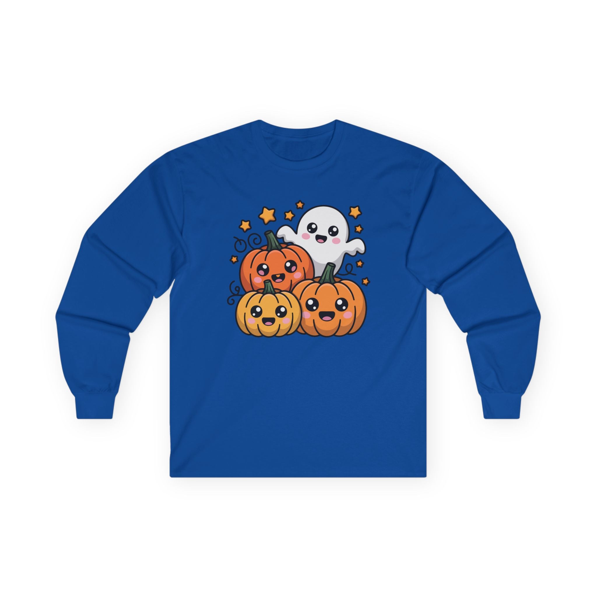 Womens Soft Relaxed Long Sleeve - Halloween Cute  - Pumpkins