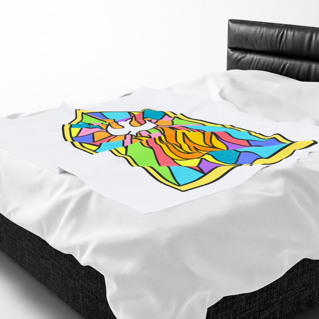 Velveteen Plush Blanket - Stained Glass Window Soft Blanket