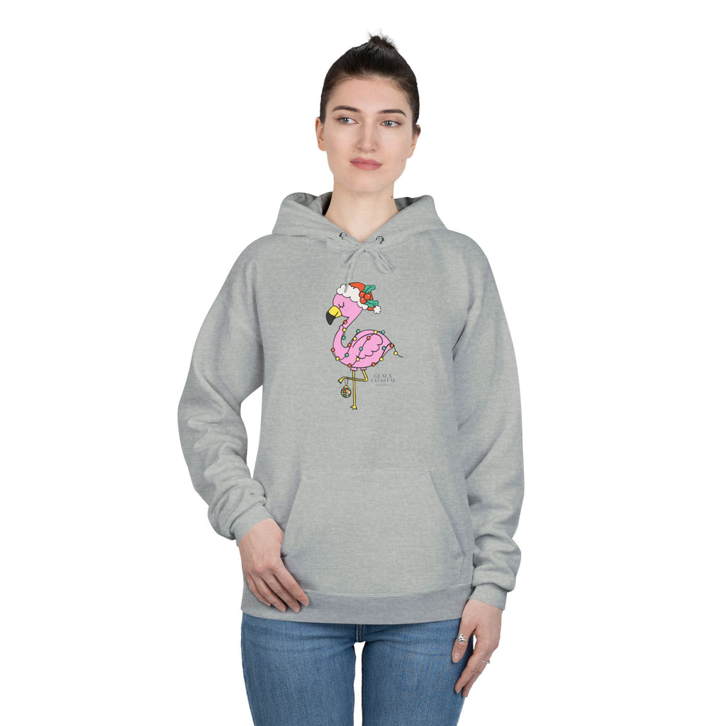 Ladies Pullover Hoodie Sweatshirt - Flamingo Cute Christmas Cheer - Regular Fit