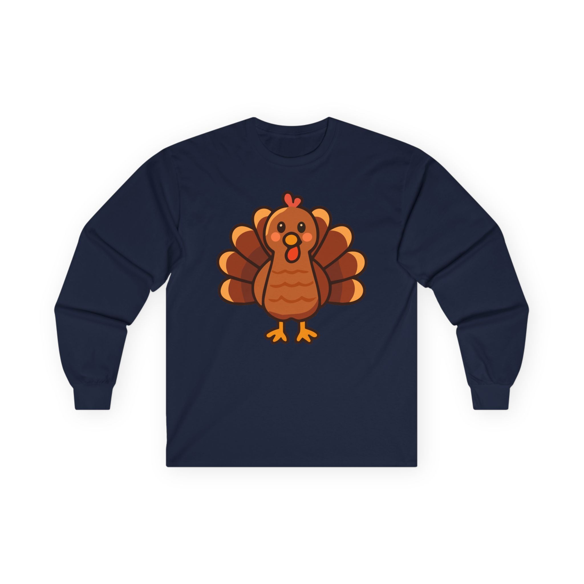 Woman's Relaxed Soft Long Sleeve - Thanksgiving Turkey Cute