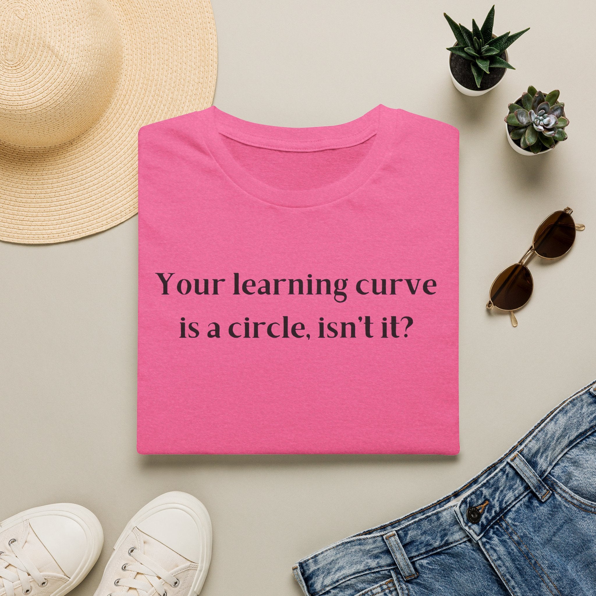 Men and Women  Softstyle T-Shirt  Relaxed - Your Learning curve is a circle