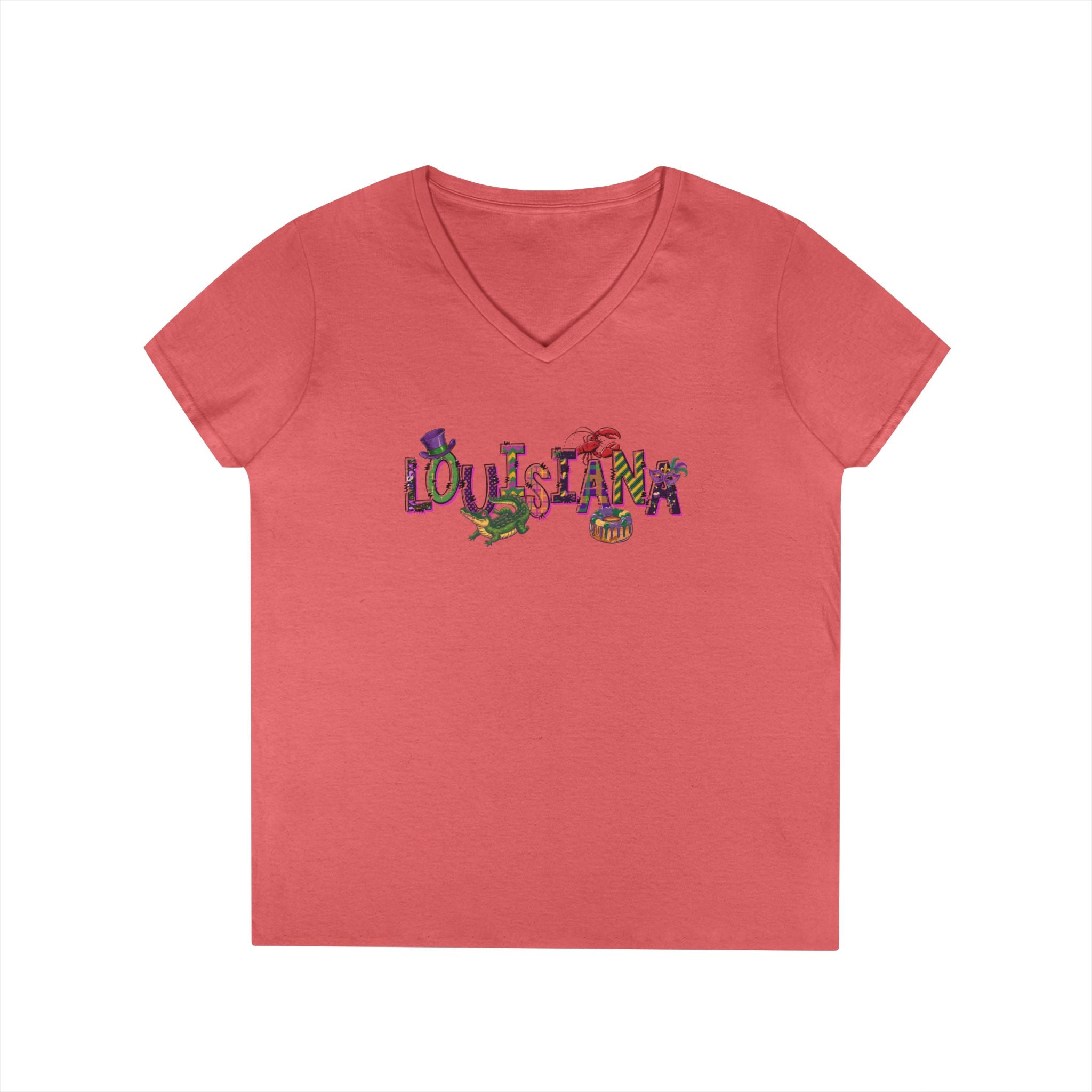 Ladies' V-Neck T-Shirt - Louisiana
