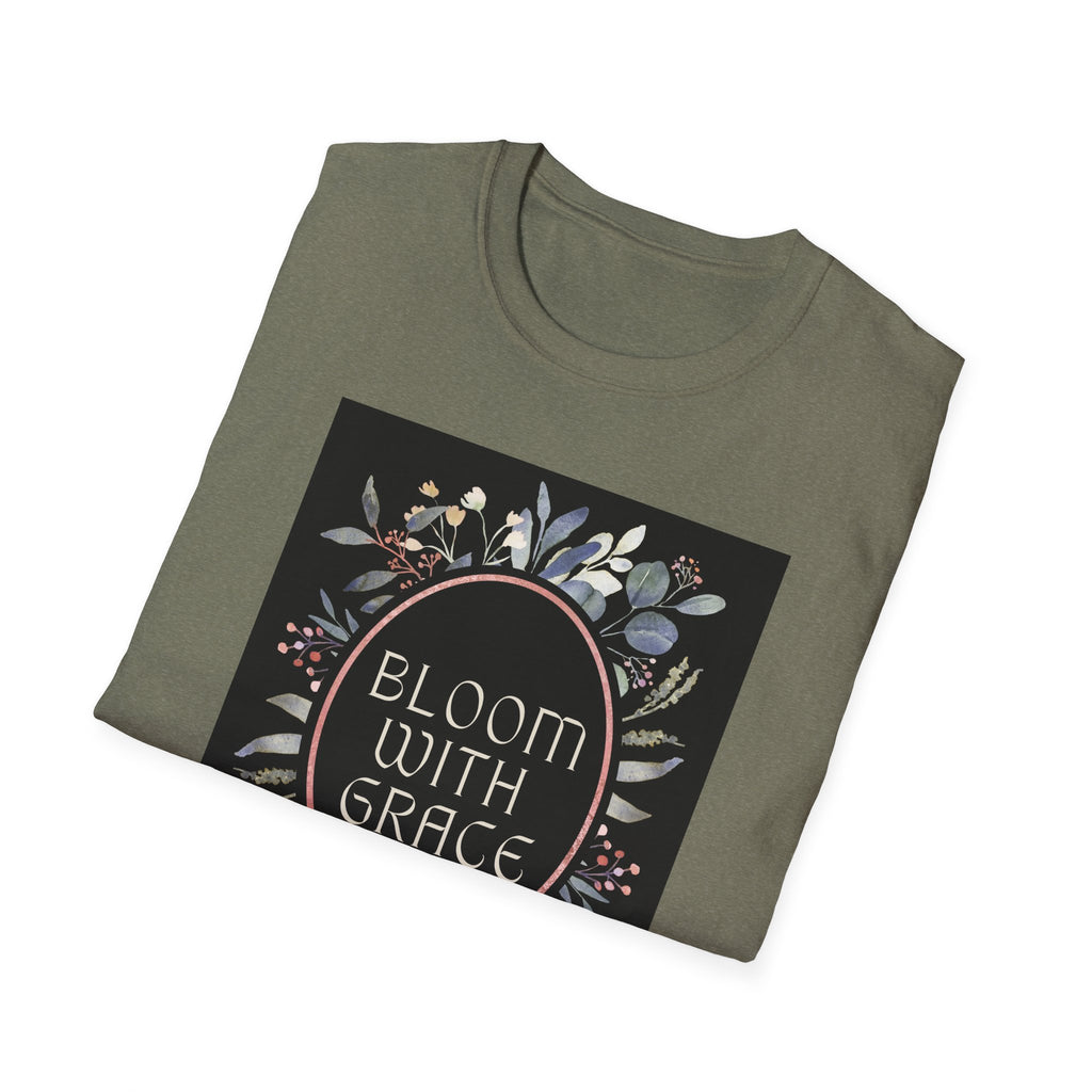 Women's Relaxed Tee - Bloom with Grace Back flowers