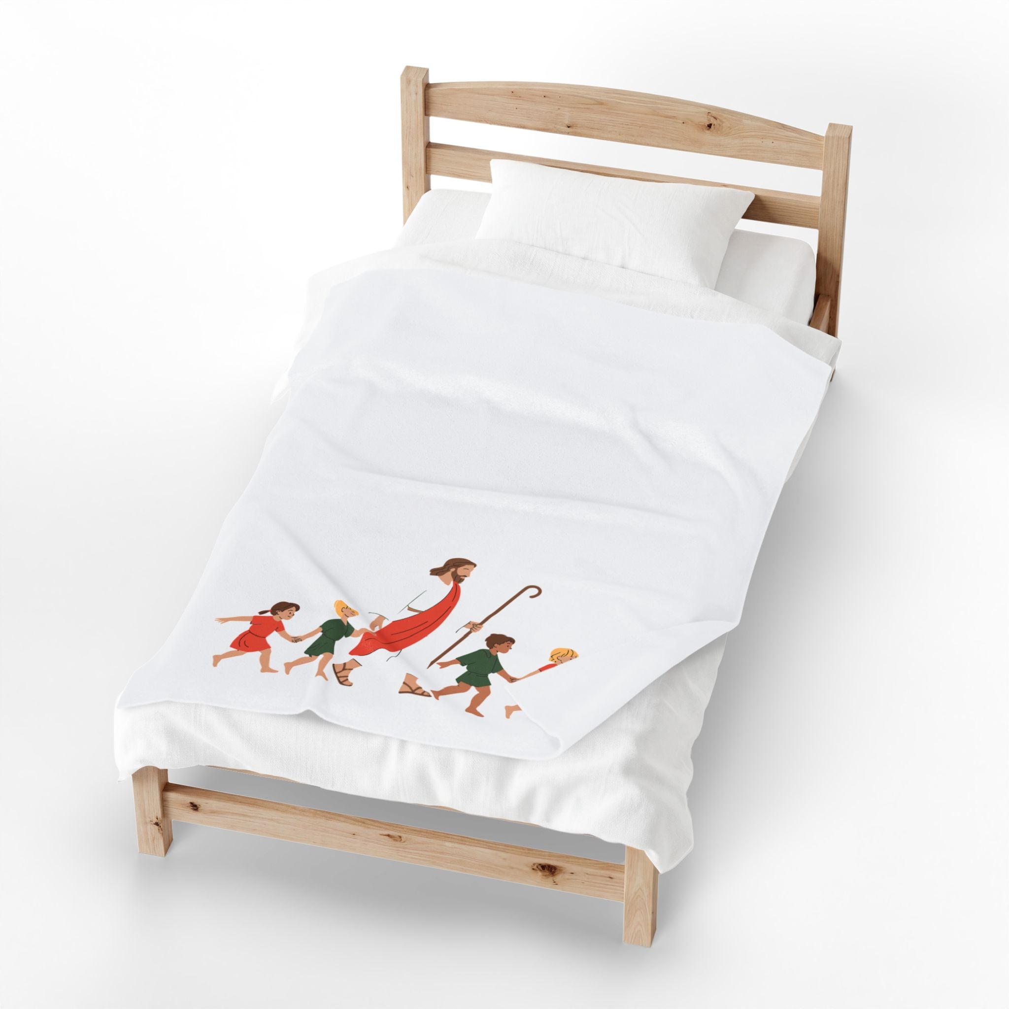Velveteen Plush Blanket - Jesus with the babies