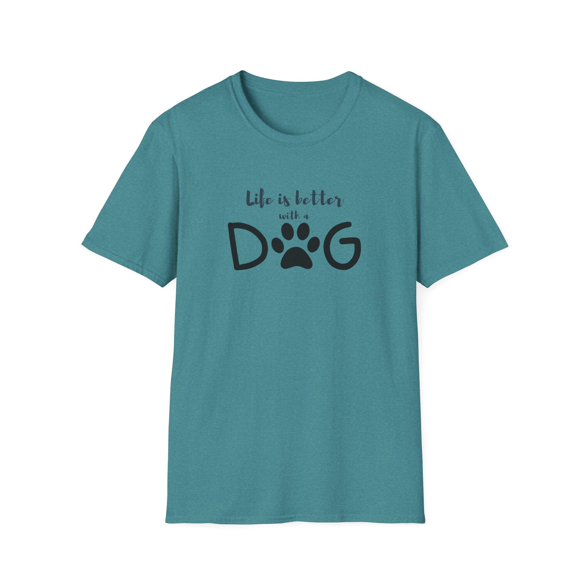 Ladies soft relaxed Tee- Life is better with a dog