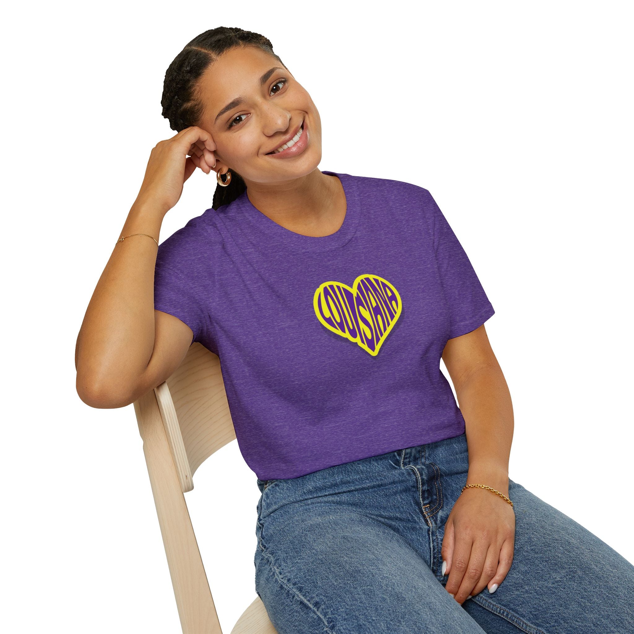Relaxed Soft Woman's tee - Louisiana heart