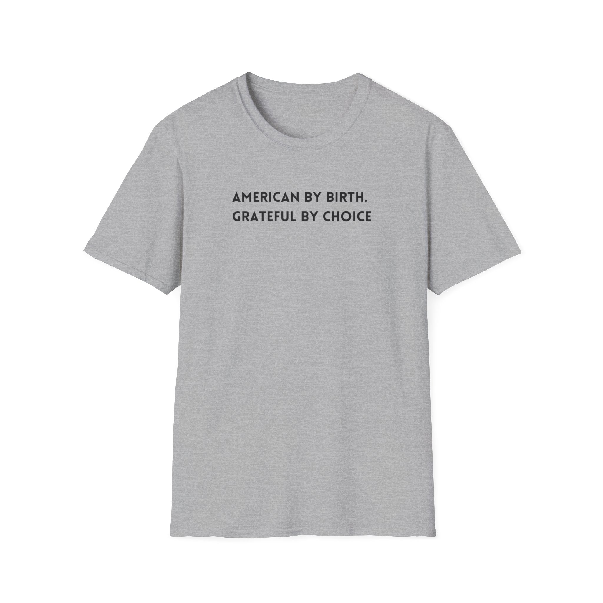 Men's Relaxed Soft Tee - American by birth Grateful by choice