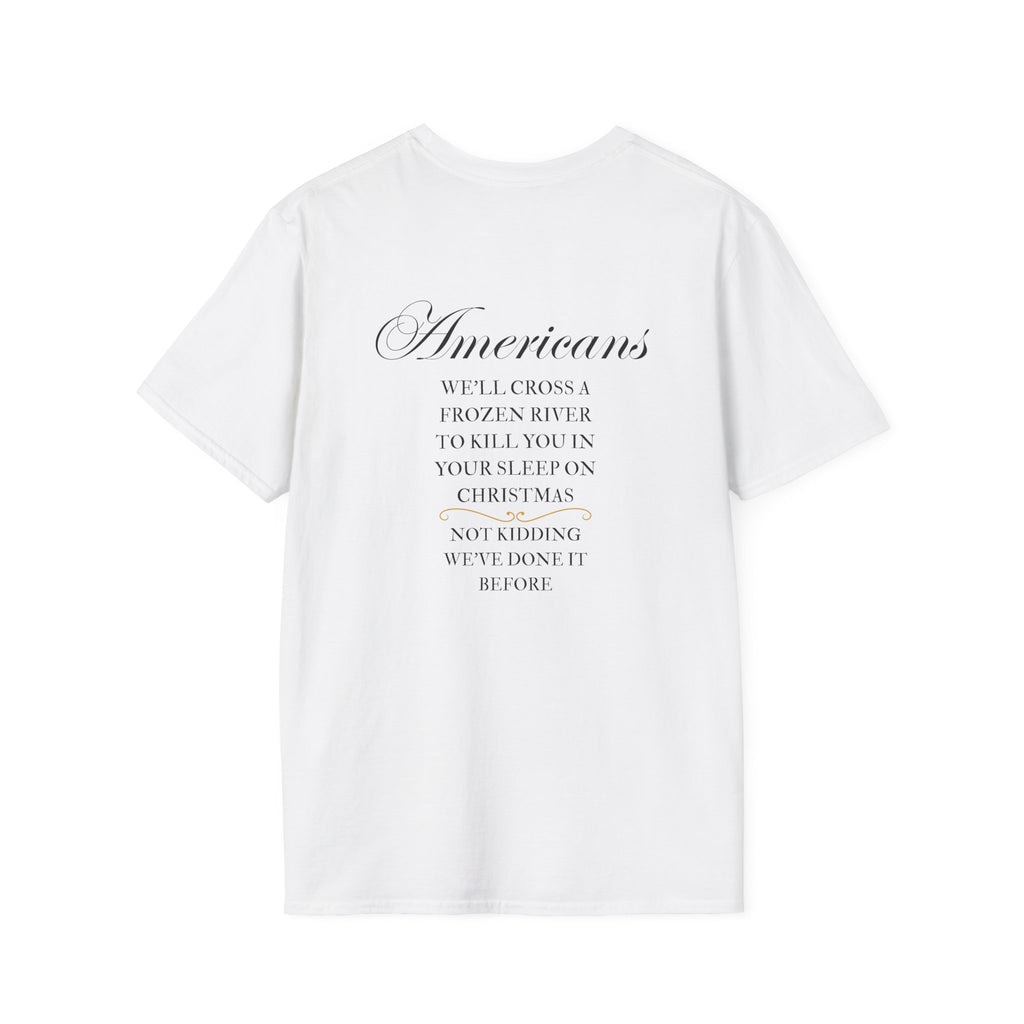 Men and Women - Soft Relaxed Tee- Americans crossing the river at christmas - american revolution - funny