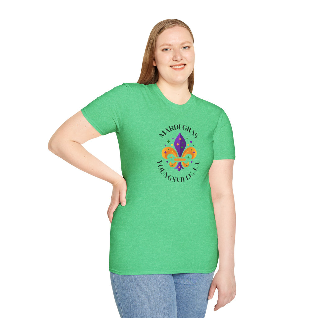 Relaxed Soft Tee for Men and Women Mardi Grad Youngsville La