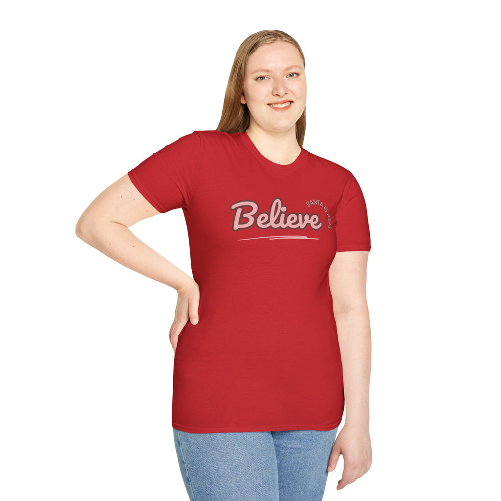 Ladies  Soft Tee - Relaxed Fit "Christmas "  "Believe"   "Santa"