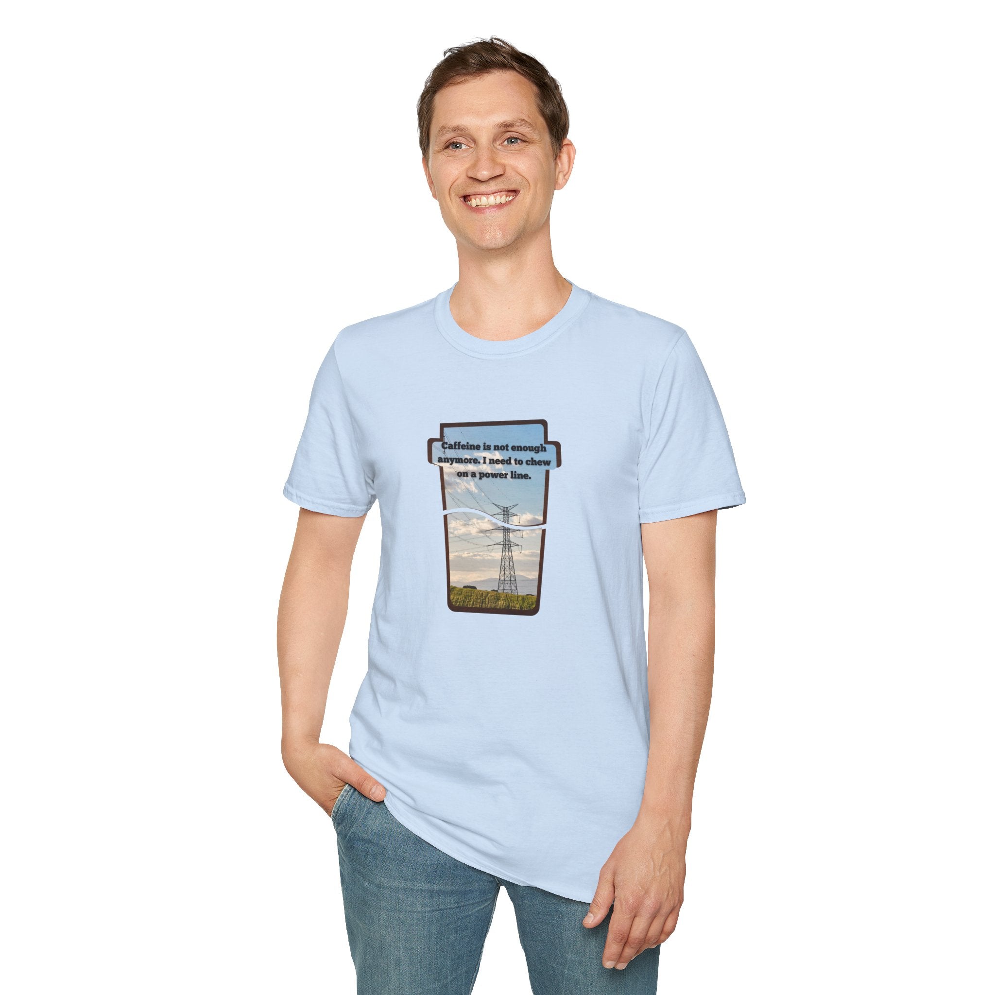 Relaxed Soft T Shirt - Men and Women - Chew on a power line