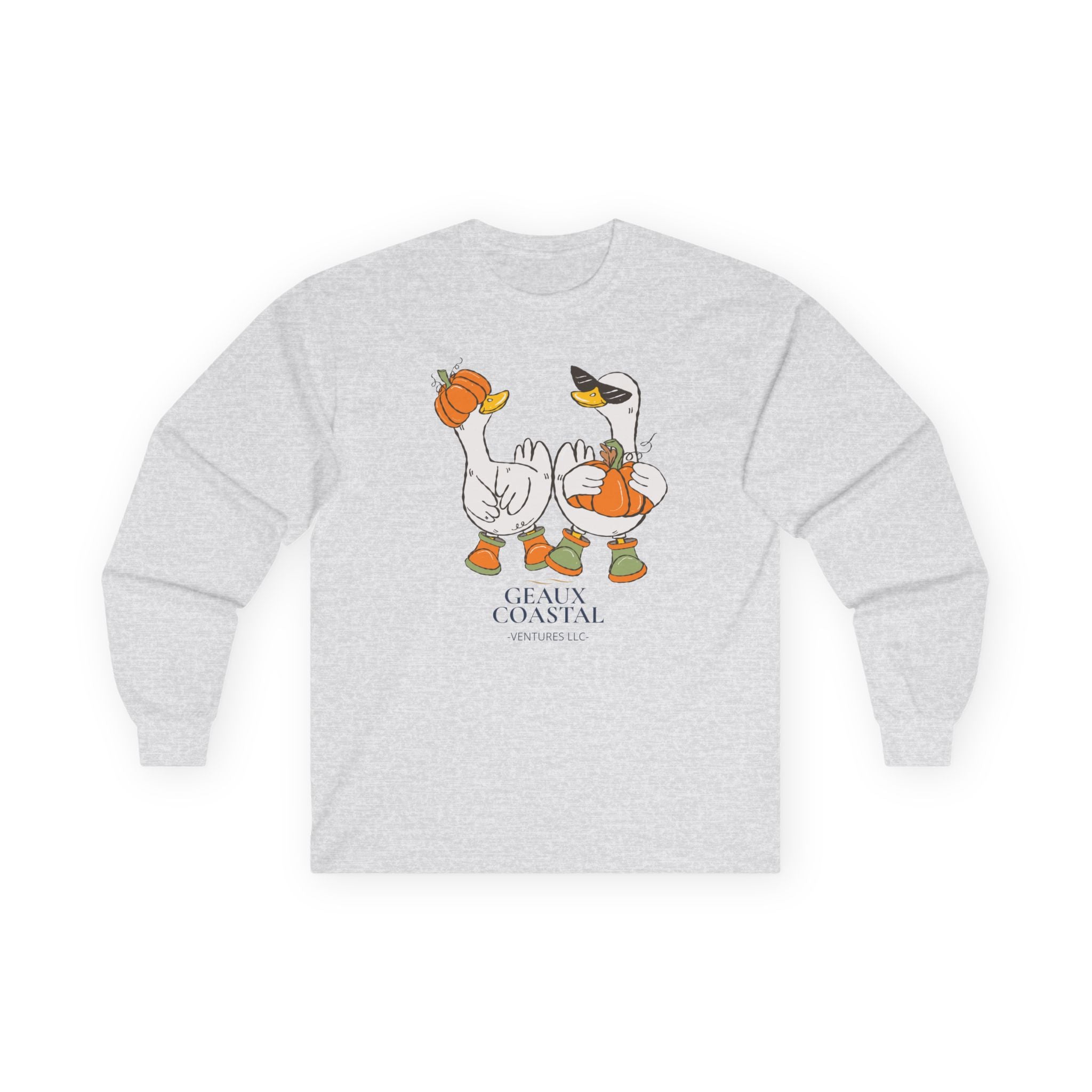 Woman Ultra Cotton Long Sleeve Tee - Cute Ducks - Fall