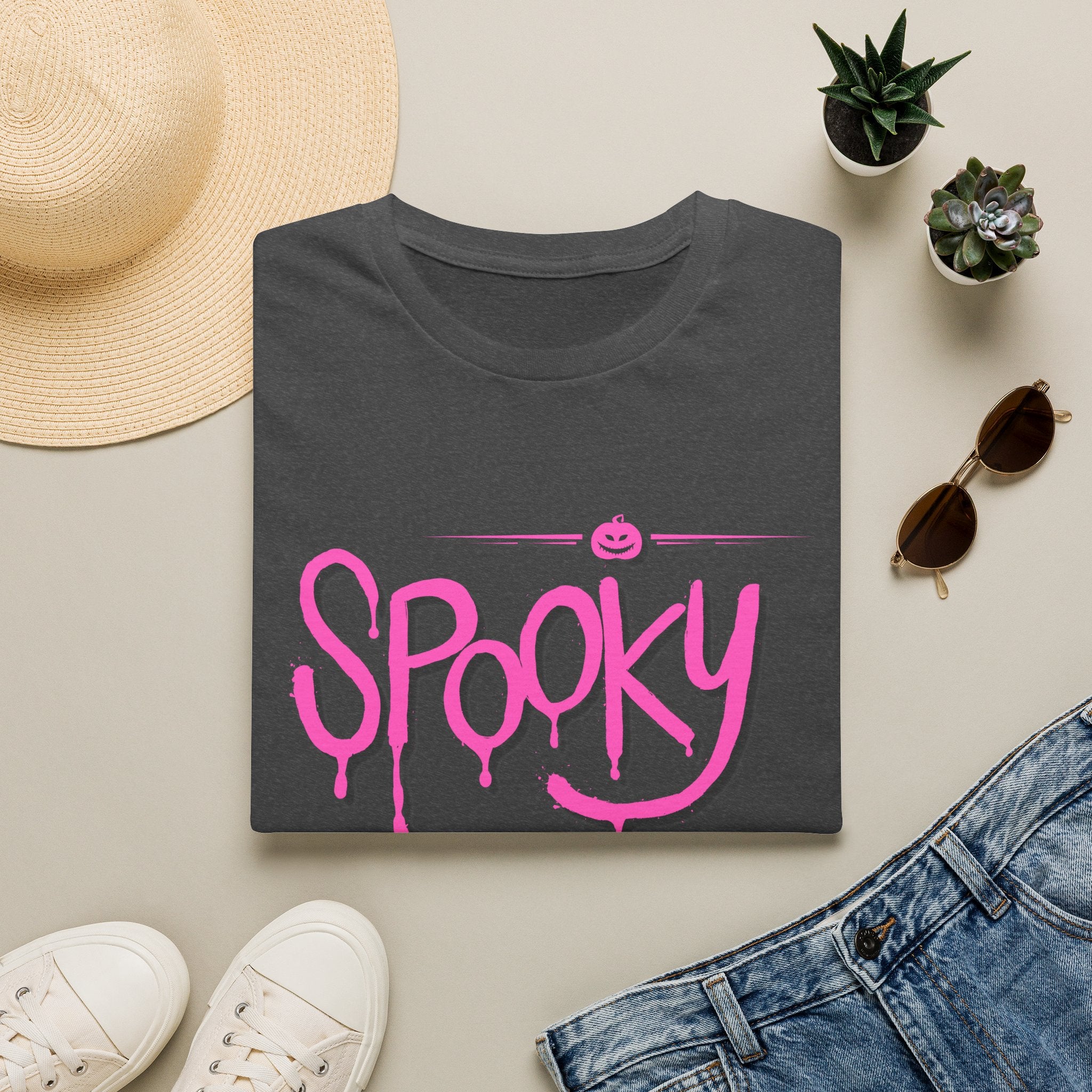 Womens Soft Tee Relaxed - Spooky Halloween Cute Tee