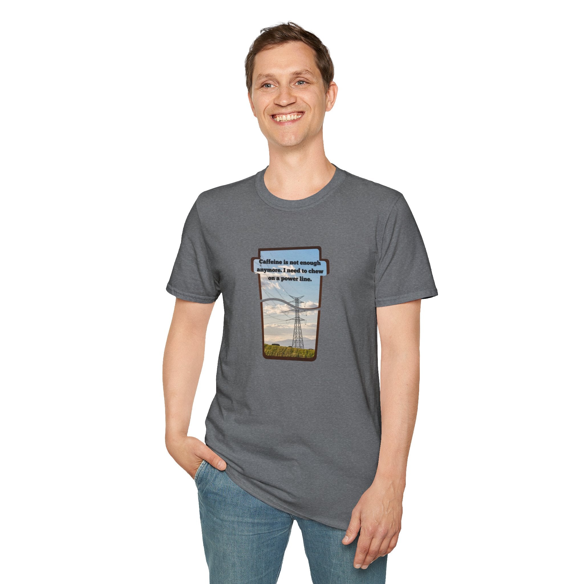Relaxed Soft T Shirt - Men and Women - Chew on a power line
