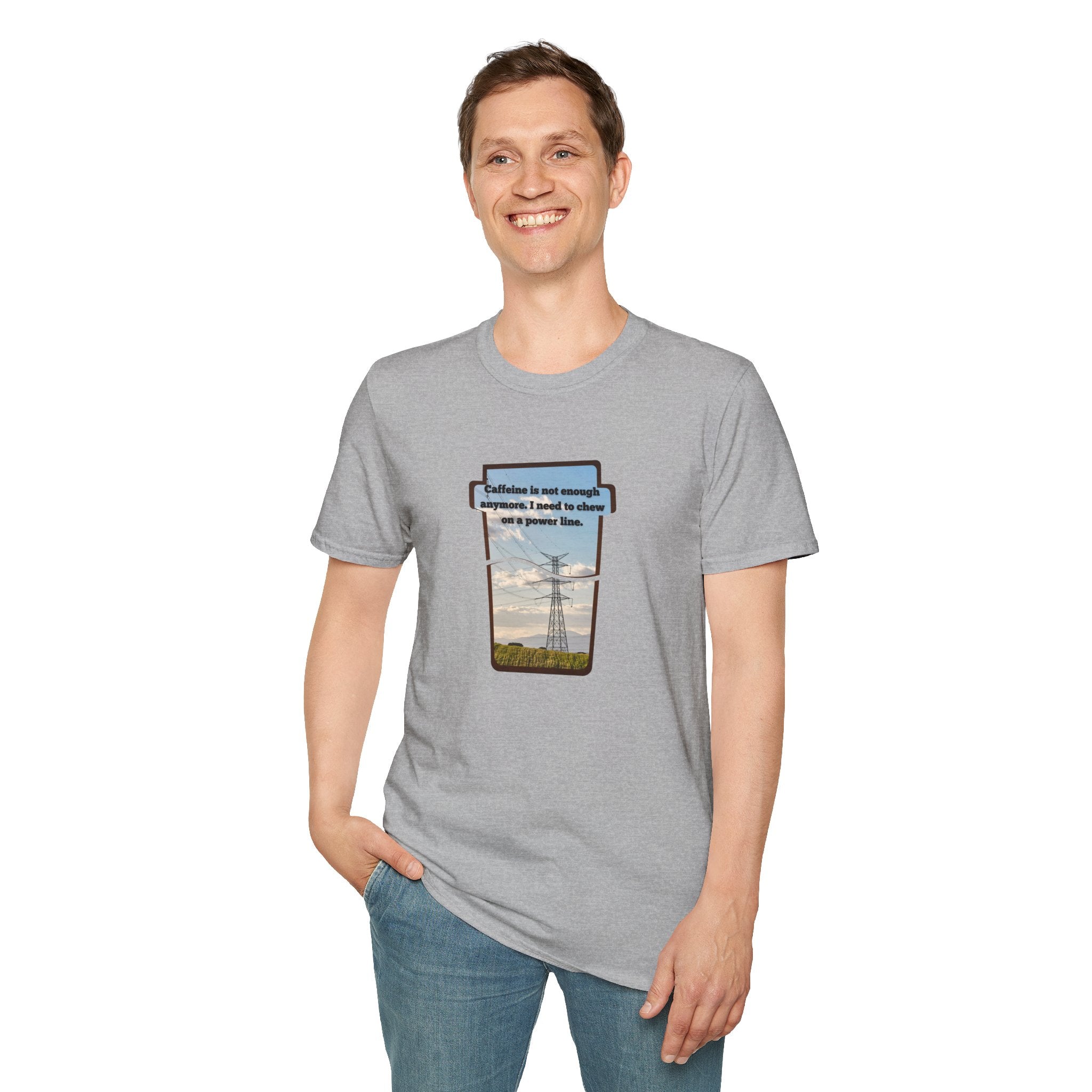 Relaxed Soft T Shirt - Men and Women - Chew on a power line
