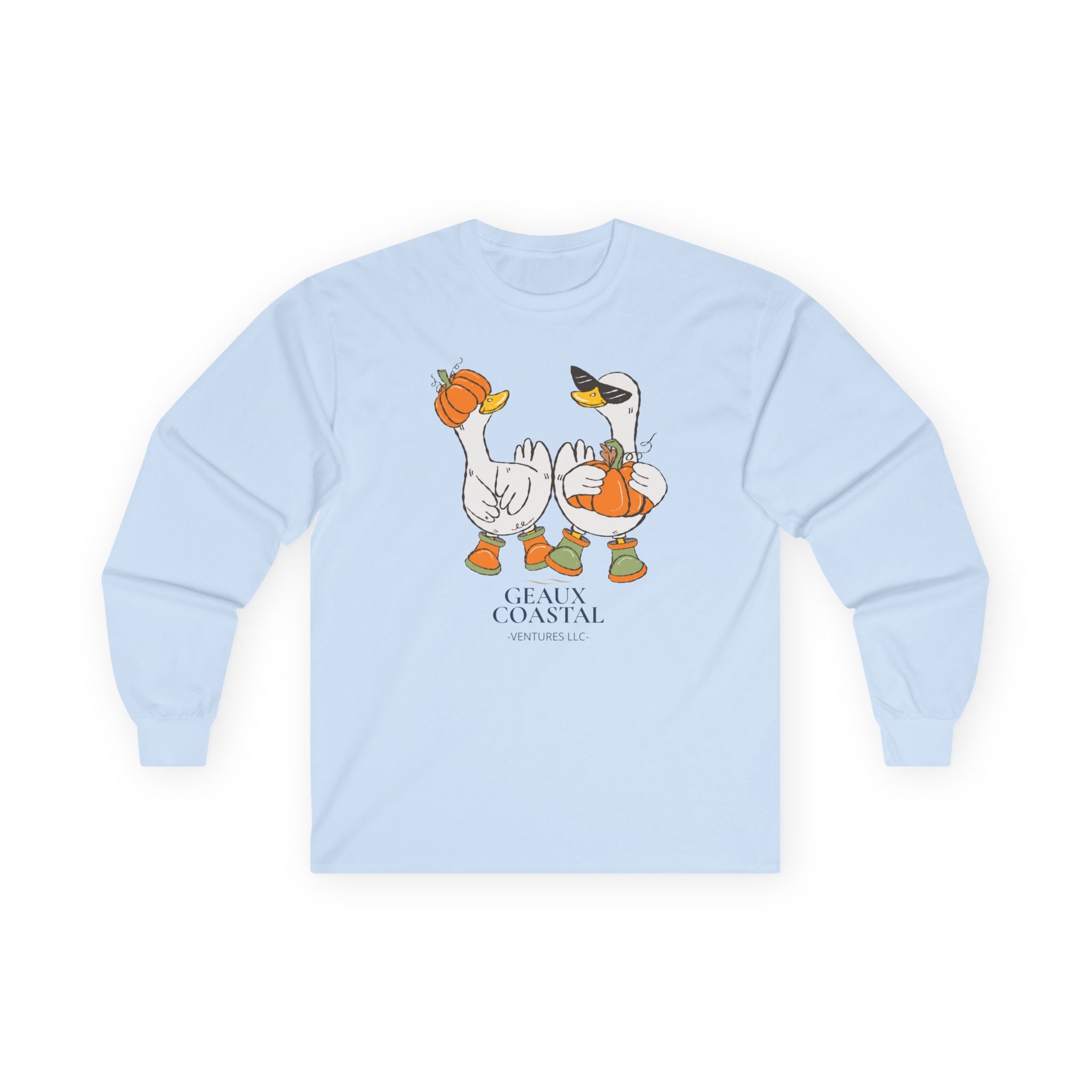 Woman Ultra Cotton Long Sleeve Tee - Cute Ducks - Fall