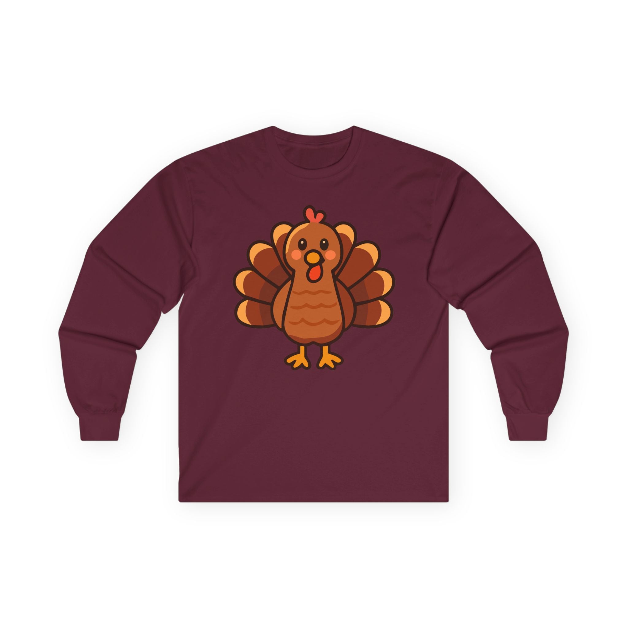 Woman's Relaxed Soft Long Sleeve - Thanksgiving Turkey Cute