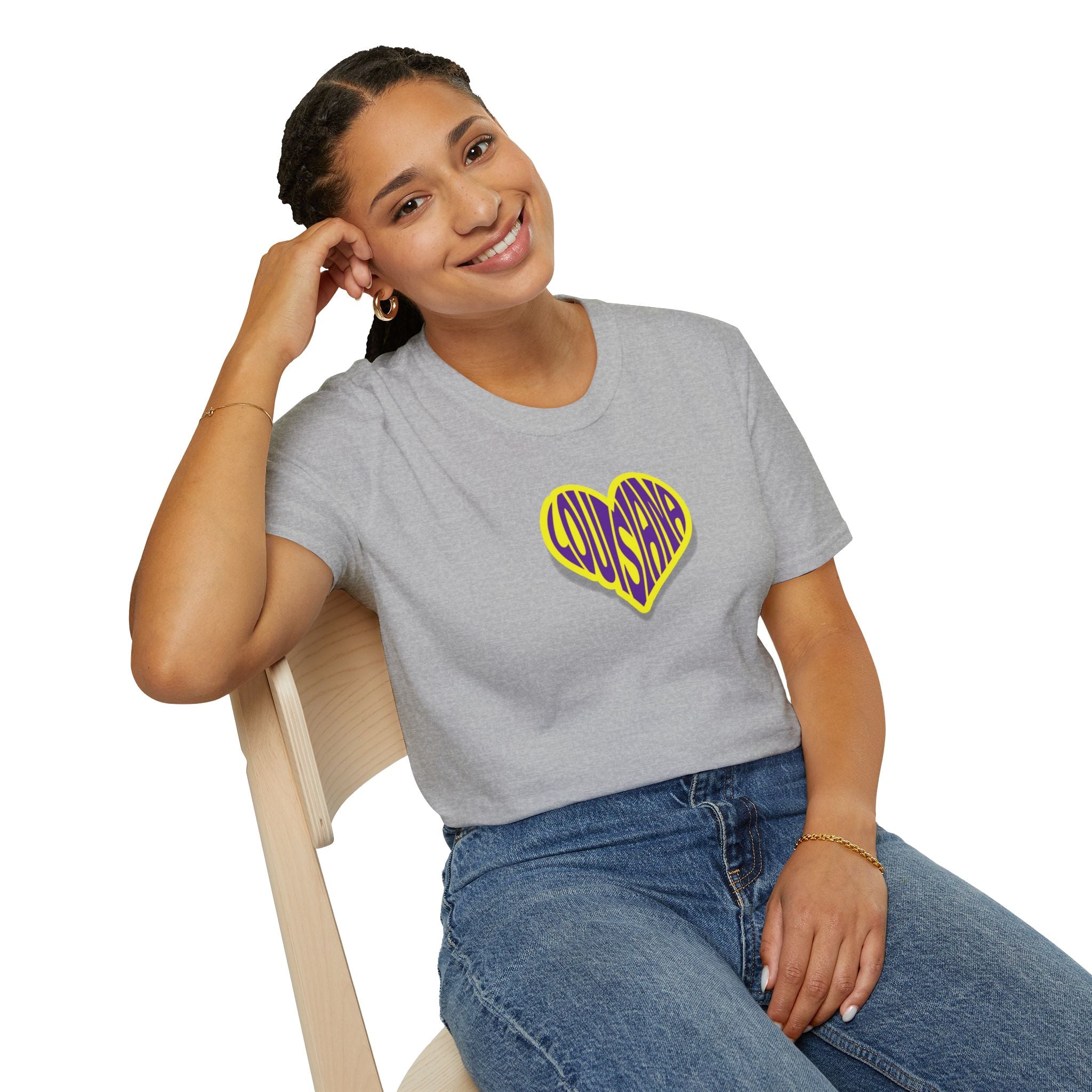 Relaxed Soft Woman's tee - Louisiana heart