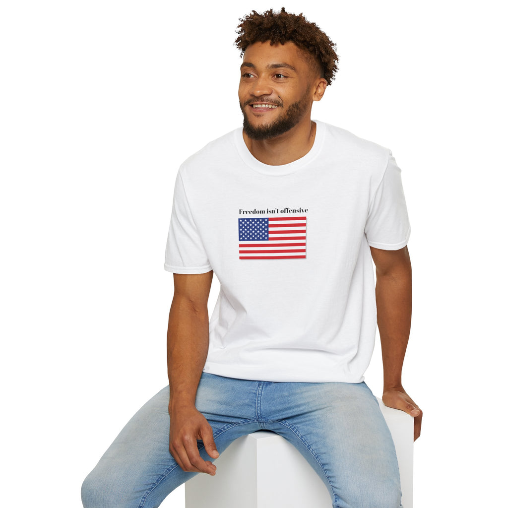 Relaxed Mens Soft Tee - Freedom isn't offensive