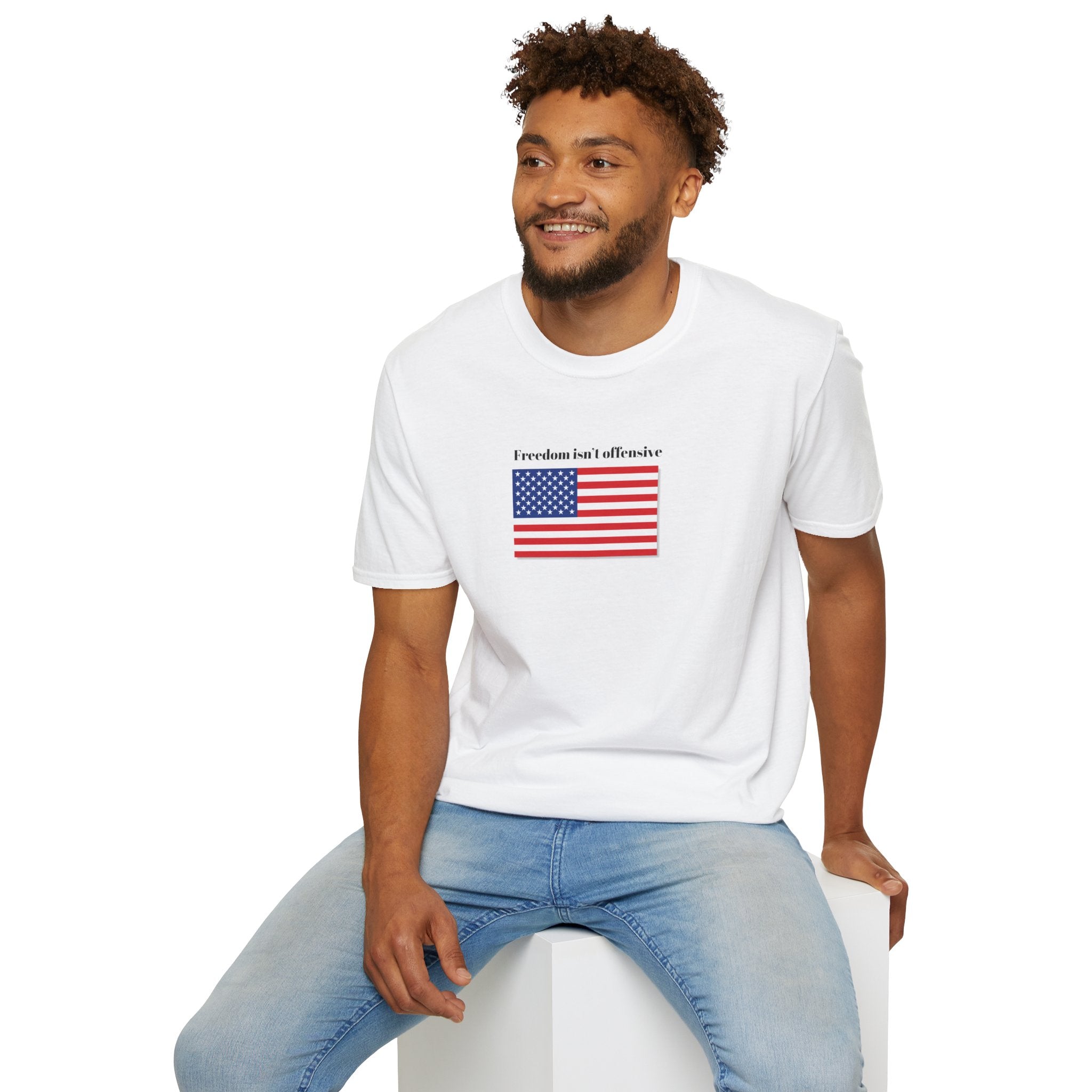 Relaxed Mens Soft Tee - Freedom isn't offensive