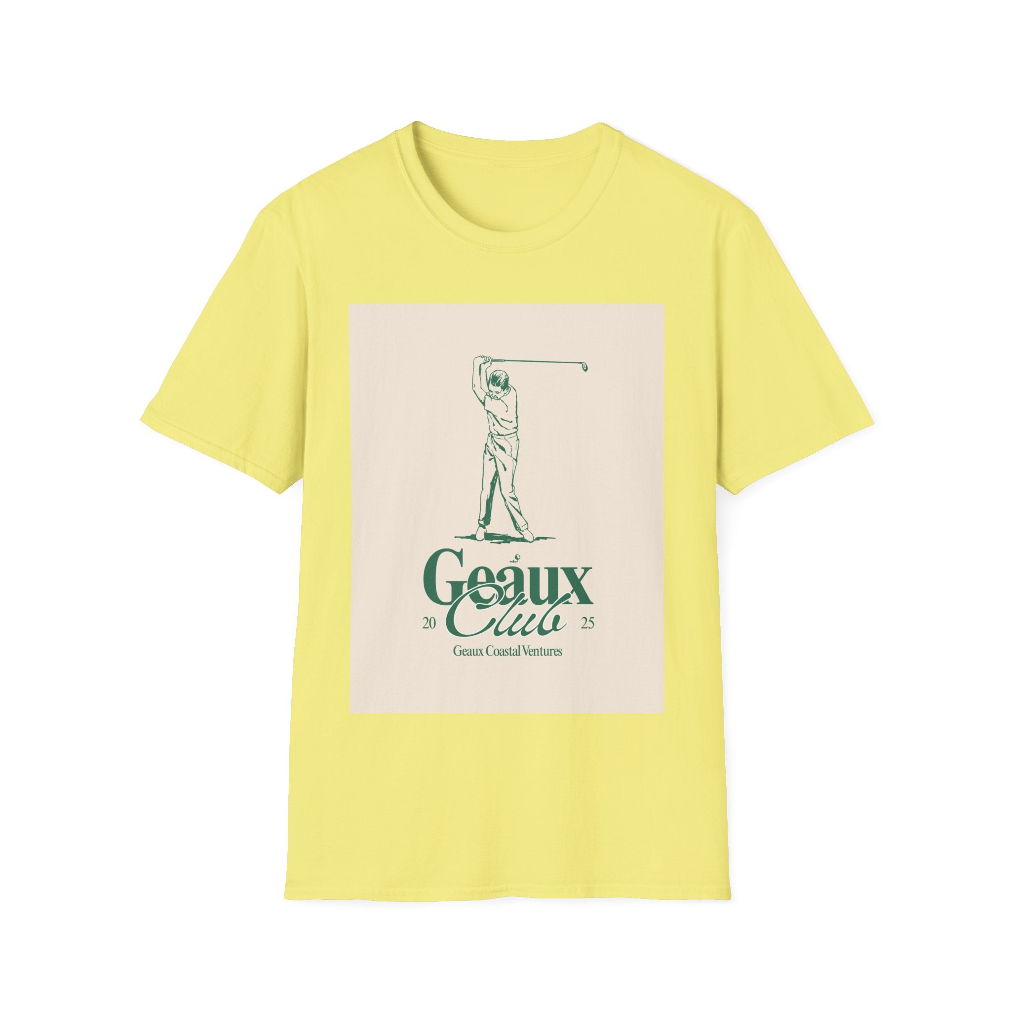 Soft Tee - Men & Women "Geaux" "Golf" Beige