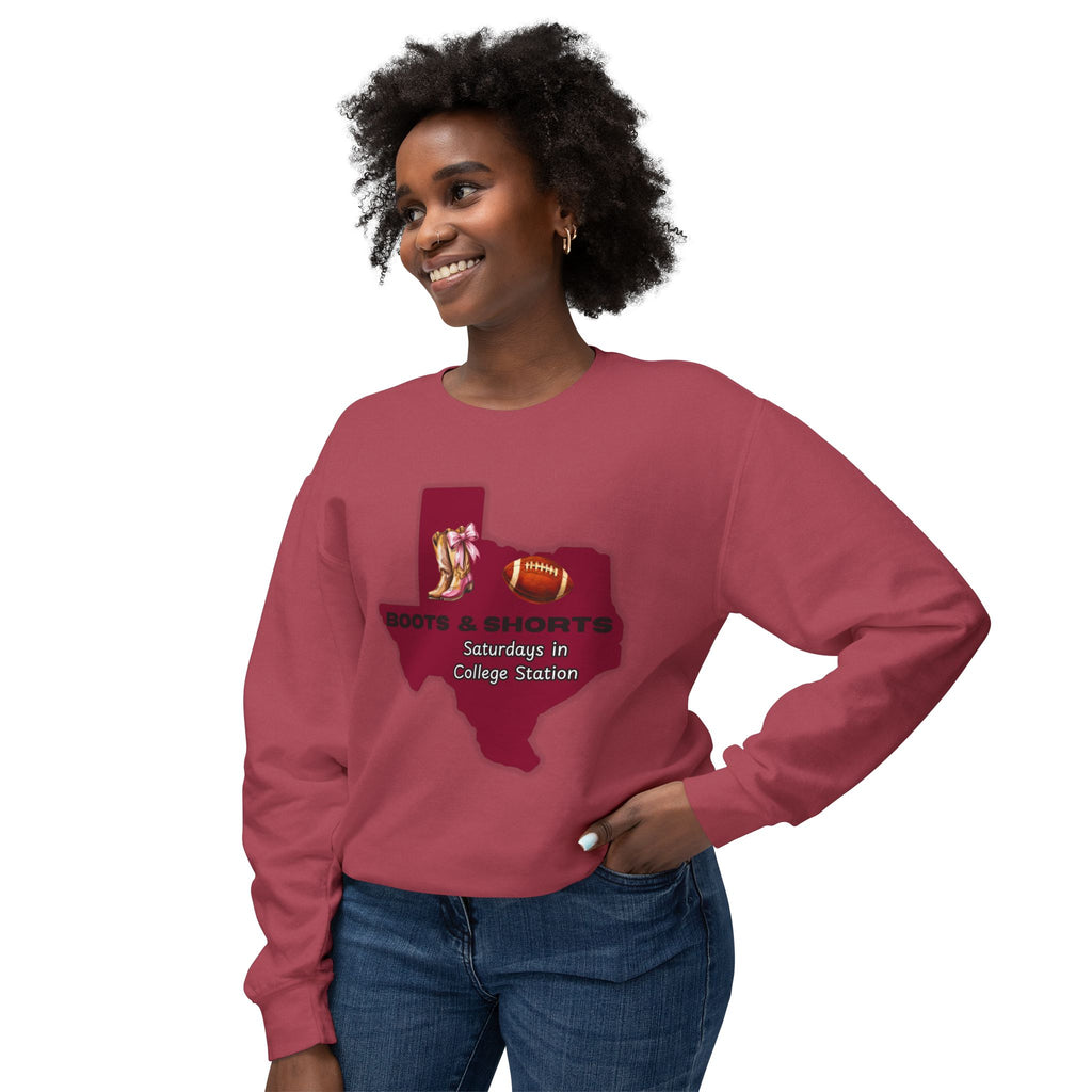 Women's Lightweight Crewneck Sweatshirt - Texas Aggies - Boots - Football