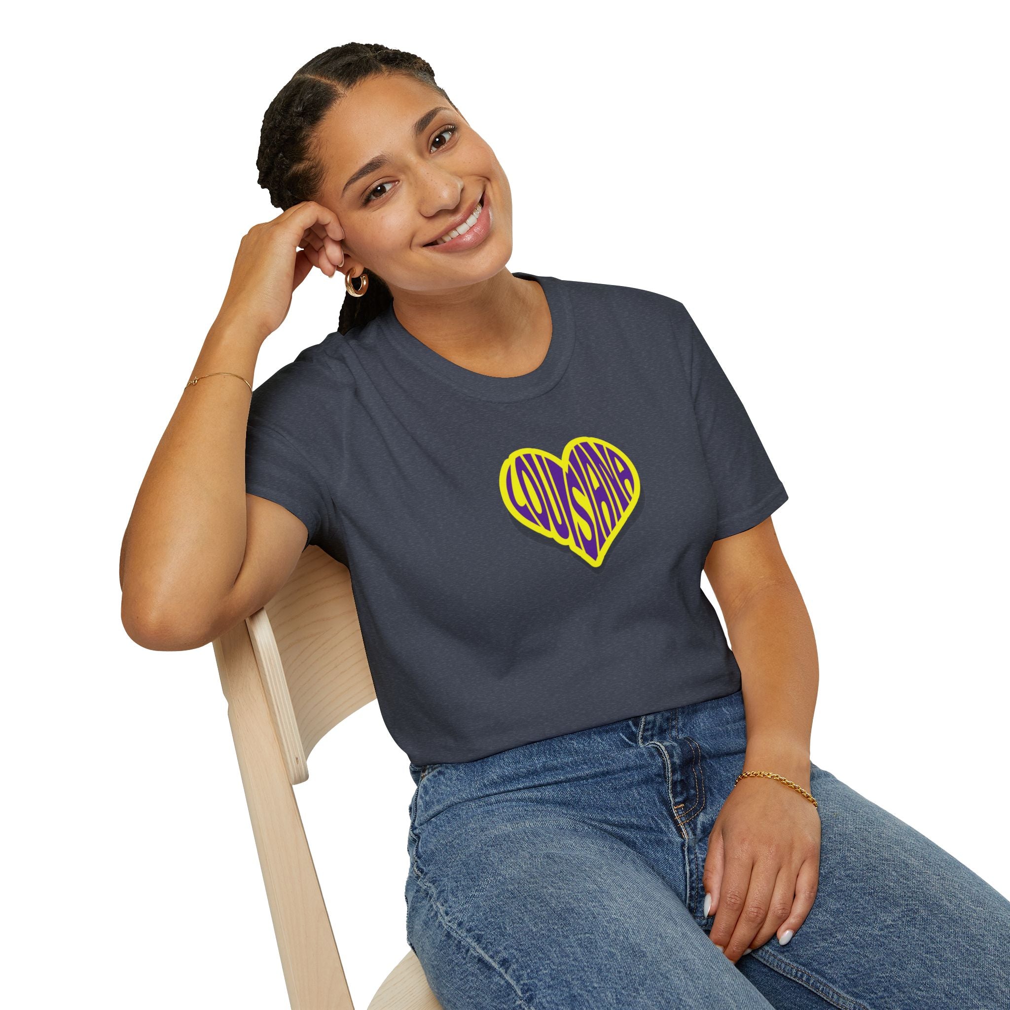 Relaxed Soft Woman's tee - Louisiana heart