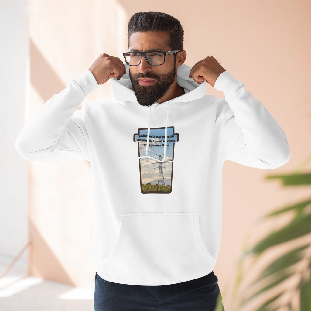 Soft Regular fit Hoodie - Men and Women - Coffee and power lines
